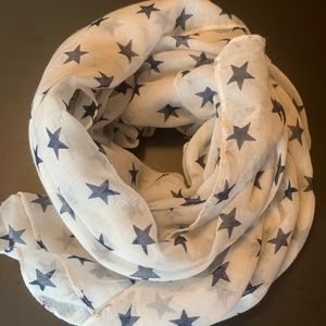 Navy Star | lightweight gauze scarf